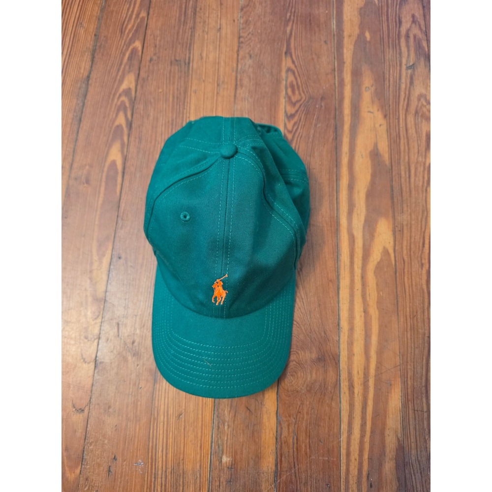 Polo Golf Ralph Lauren Mens Green Orange Pony Logo Adjustable Baseball Cap Hat